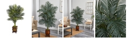Nearly Natural 4.5' Golden Cane Palm Artificial Tree in Decorative Wood Planter